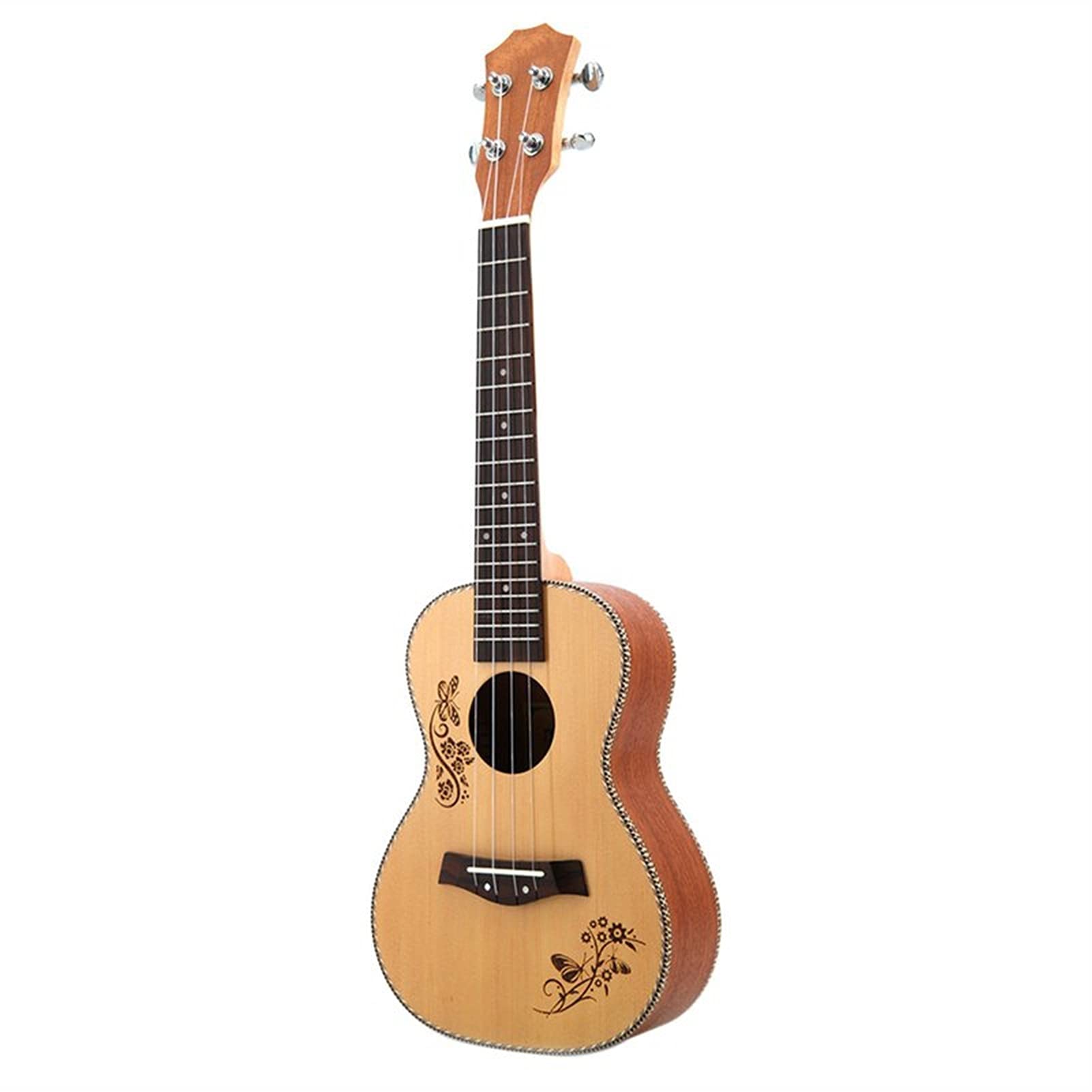 Ukulele Bausatz Konzert-Ukulele 23-Zoll-Ukulele- Kits Fichtenholz Akustik Ukelele 4 Saates Hawaiian Gitarre Music Instrument Mit Tasche Für Anfänger