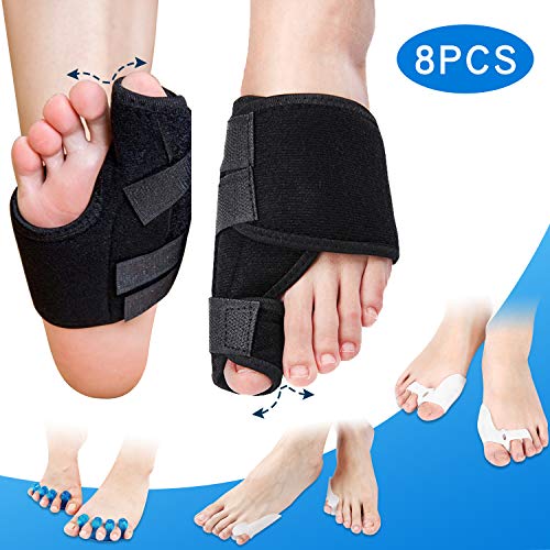 Bunion Corrector and Bunion Relief Kit, Orthopedic Bunion Splint, Big Toe Corrector Straightener Brace, Toe Separators Spacers Straighteners, Hammer Toe, Toe Joint Pain Relief Aid for Men and Women