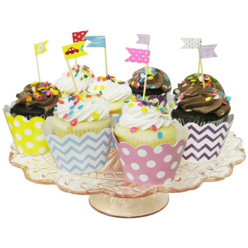 Wrapables Standard Size Polka Dots Cupcake Wrappers (Set of 20), Purple - Thumbnail 5