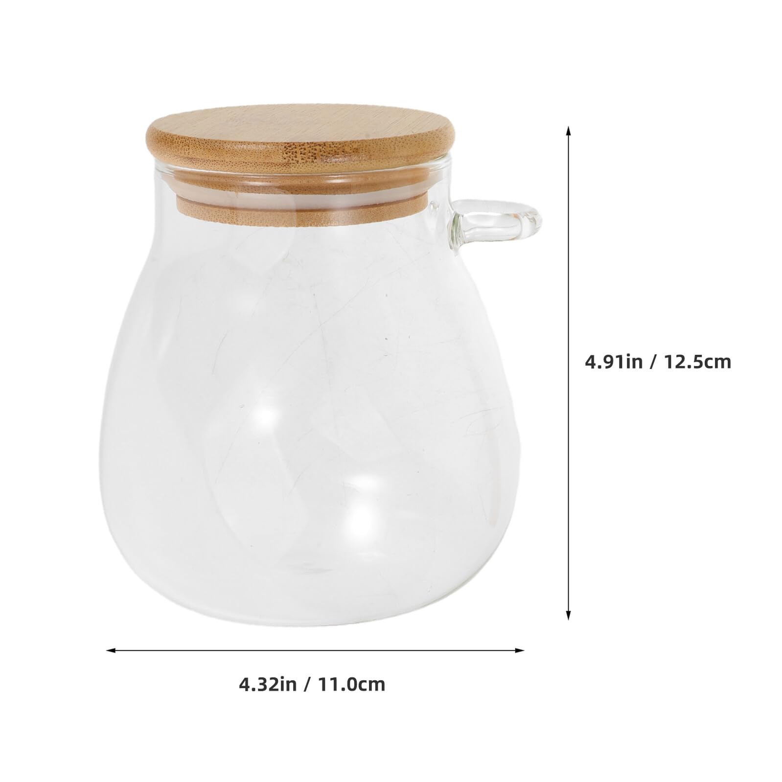 Barattolo Ermetico in Vetro 350ml con Coperchio e Cucchiaio, 2 Pezzi