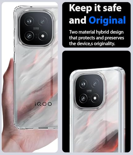 Image of KAPAVER Essential Back Cover Case Compatible with iQOO 15 -Clear (PC+TPU) (iQOO 15 -Clear)