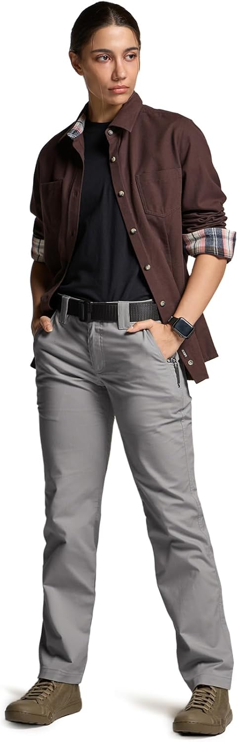 CQR Women's Flex Stretch Tactical Pants, Outdoor Hiking Pants with Pockets, Water Resistant Ripstop Work Pants - Image 4