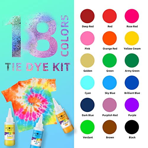 Htvront Tie Dye Kit For Kids And Adults - 18 Colors 80Ml Pre-Filled Bottles Permanent Non-Toxic Tye Dye Kits thumb #2