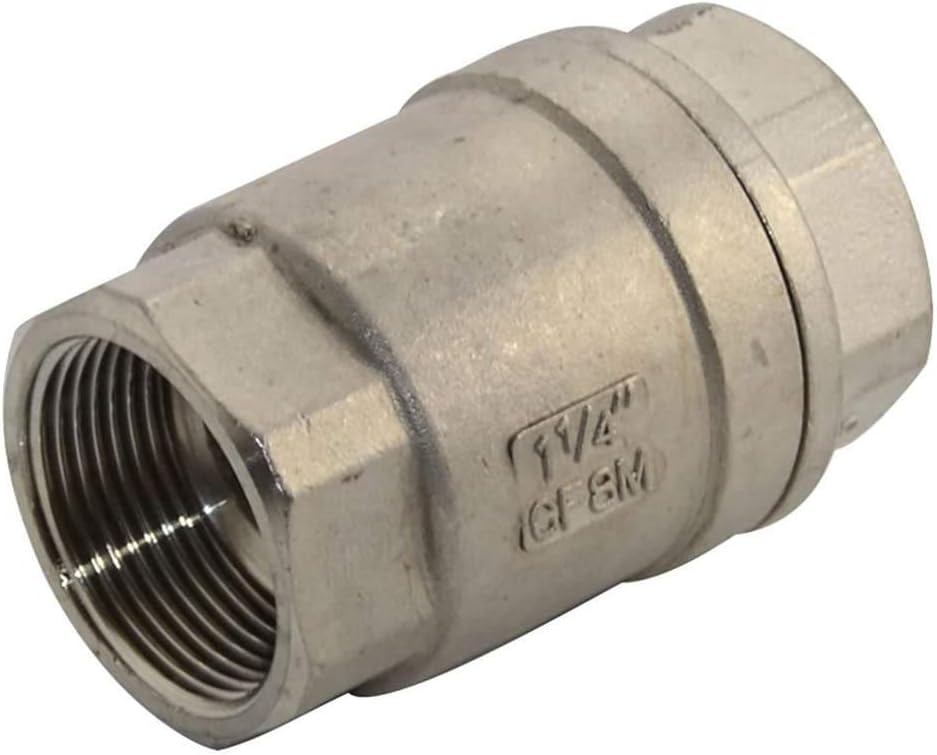 1-1/4" Check Valve WOG 1000 Spring Loaded In-line Stainless Steel SS316 CF8M NEW