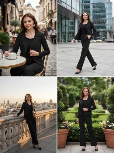 Image of GRECIILOOKS Co-ord Set for Women - Stylish Casual 3 Piece Blazer Set | Trendy Travel & Streetwear Look for Girls & Woman | Office Wear | Formal | Classic Collar Full Sleeve Blazer