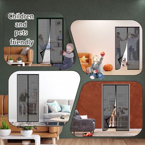 Moustiquaire ajustable aimantée 75x240cm avec fermeture automatique sans trou - 3
