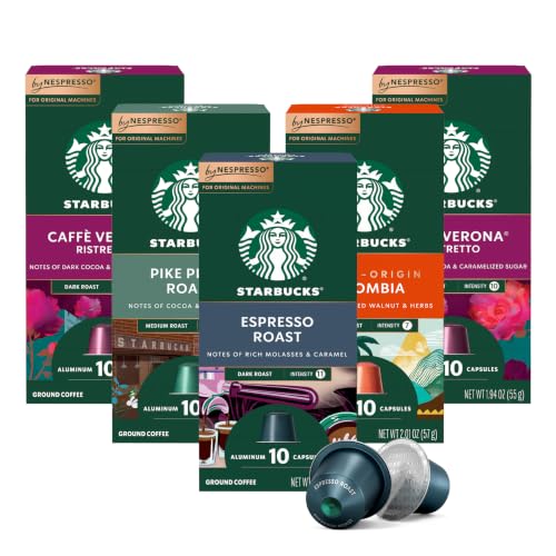 Starbucks by Nespresso Original, Intense Variety Pack, 50-count