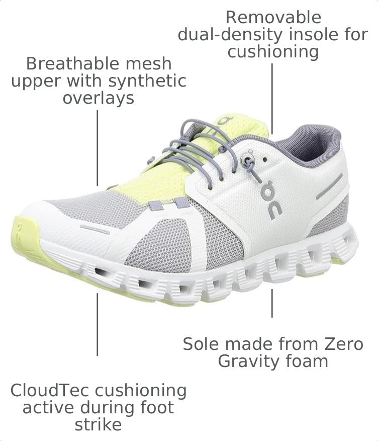 Image of On Men's Cloud 5 Push Sneakers, Undyed-White /Glacier, 10 Medium US