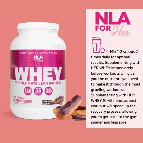 Her Whey (Chocolate Eclair) -1.7 Lb Tub-Whey Isolate For Women (25 Servings, 20G Protein) Fitness Recovery For Women, Builds Optimal Lean Muscle, Quick Absorbing, Appetite Weight Control, Low Calorie #TOP3