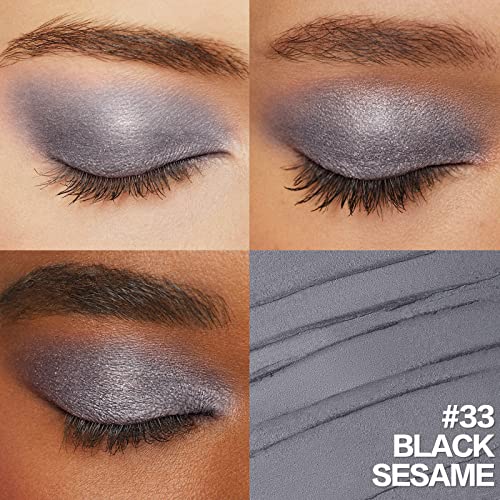 Focallure No Crease Eyeshadow Stick, Creamy Eye Shadow Stick, Matte & Shimmer Eyeshadow Pencil, Smudge-Proof, Waterproof, Built-In Smudger, Black Sesame #TOP1