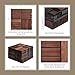 THYOI Deck Tiles, Patio Flooring - Outdoor Waterproof Acacia Wood Tiles for All Weather Use - Balcony, Backyard, Indoor & Outdoor (Dark Brown Crossed Pattern, 10 Pcs - 10 Square Ft)