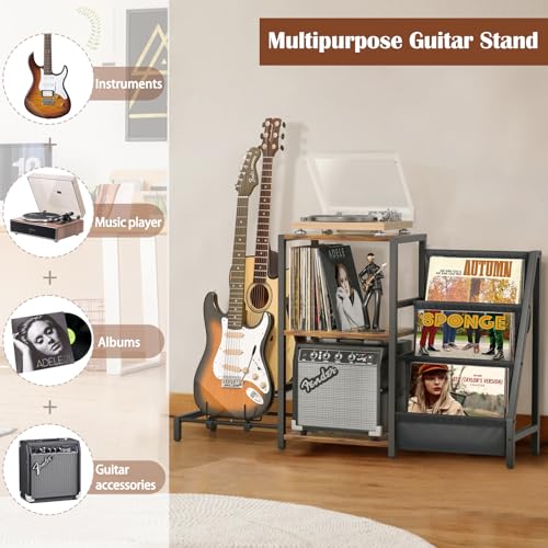 Support de tourne-disque avec support de guitare multiple basse acoustique