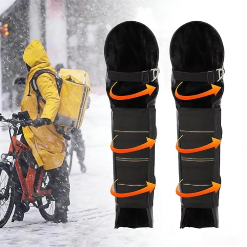 Image of Motorcycle Knee Pads, Leg Warmer, Cold Protection, Adjustable Straps - Protective Gear for Motocross, Snowmobiling, Urban Riding