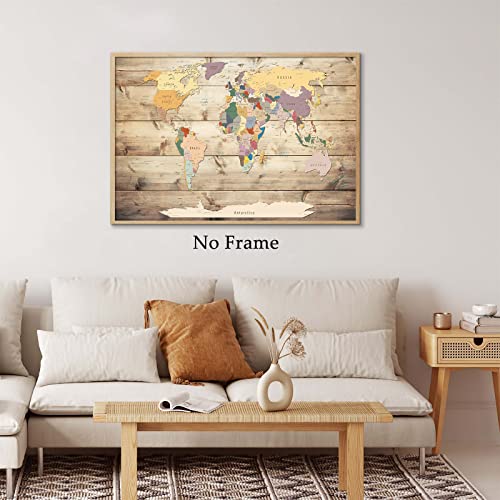 Gadzrtil B0B4D5YVGX_CA NARF World Map Painting Canvas Detailed World Map Canvas Antique World Map Pictures Vintage Rustic Farmhouse World Map Wall Art thumb #4