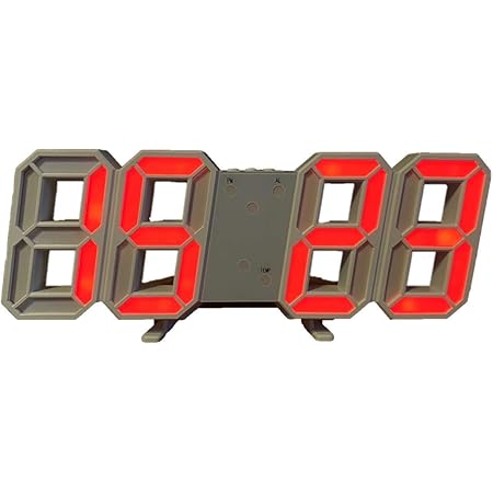 Amazon Co Jp Led Digital Clock 3d アラーム機能付 日付表示 温度表示 置き時計 壁掛け時計 明るさ調整 おしゃれ 日本語取扱説明書付 デジタル時計 レッド ホーム キッチン
