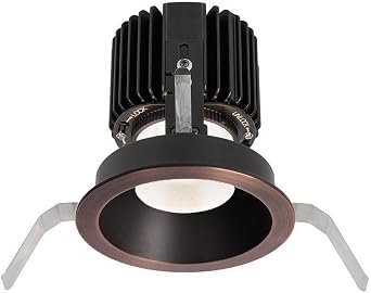 WAC Lighting R4RD1T-W830-CB Volta-36W 60 Degree 85CRI 1 LED Round Shallow Regressed Trim in Contemporary Style-5.75 Inches Wide by 5.63 Inches High, Color Temperature 3000, Color Rendering Index 80