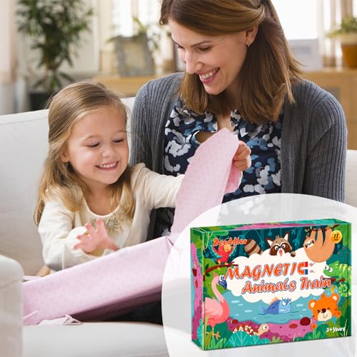 Toys for Toddlers, 11 Magnetic Wooden Animals Train Set, Montessori Toys for Toddlers, Learning Activities, Sensory Toys for Kids, Birthday Gifts for Boys, Girls - Image 8