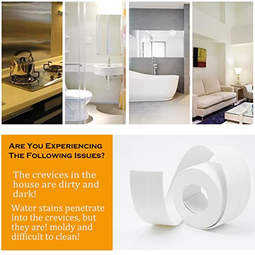 image for Touchfutrue 2 Pack Bathroom and Kitchen Caulking Tape Sealer,PVC Seali