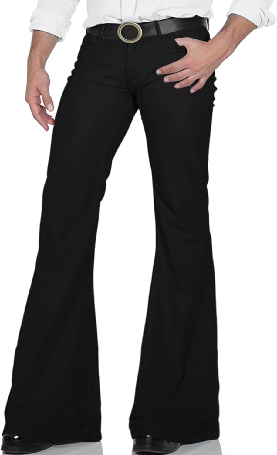 Men’s Relaxed Stretch Vintage 60s 70s Bell Bottom Fit Comfort Flared Retro Leg Denim Jeans