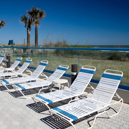 Project Patio Adjustable Chaise Lounge Bracket Replacement Outdoor Reclining Pool Furniture Parts - 4 Position - White #TOP3