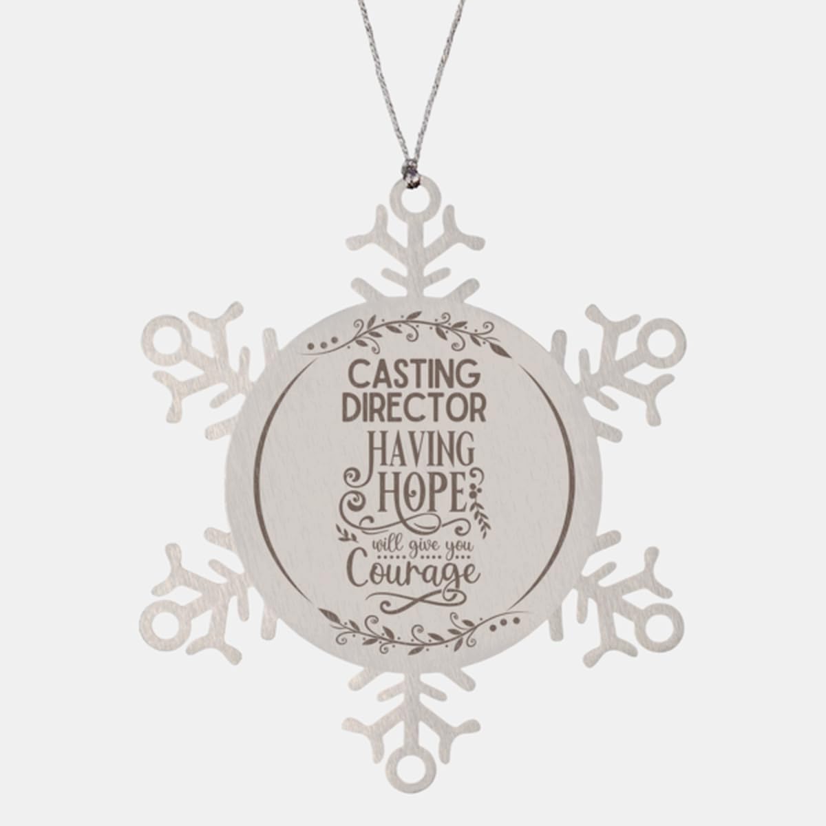 Appreciation Casting Director Christmas Ornament Gifts, Casting Director Having Hope Will give You Courage Casting Director Gifts, Xmas Gifts for Casting Director Snowflake Ornament Decorations