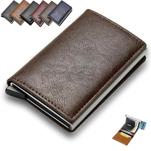 Simplofficial SIMPL Toggl™ Wallet, SIMPLTOGGL, Men's Simpl Genuine Leather Wallet RFID Blocking,Minimalist Credit Card Holder,Credit Card Holder Anti-theft,Auto Pop Up Wallets (Brown)