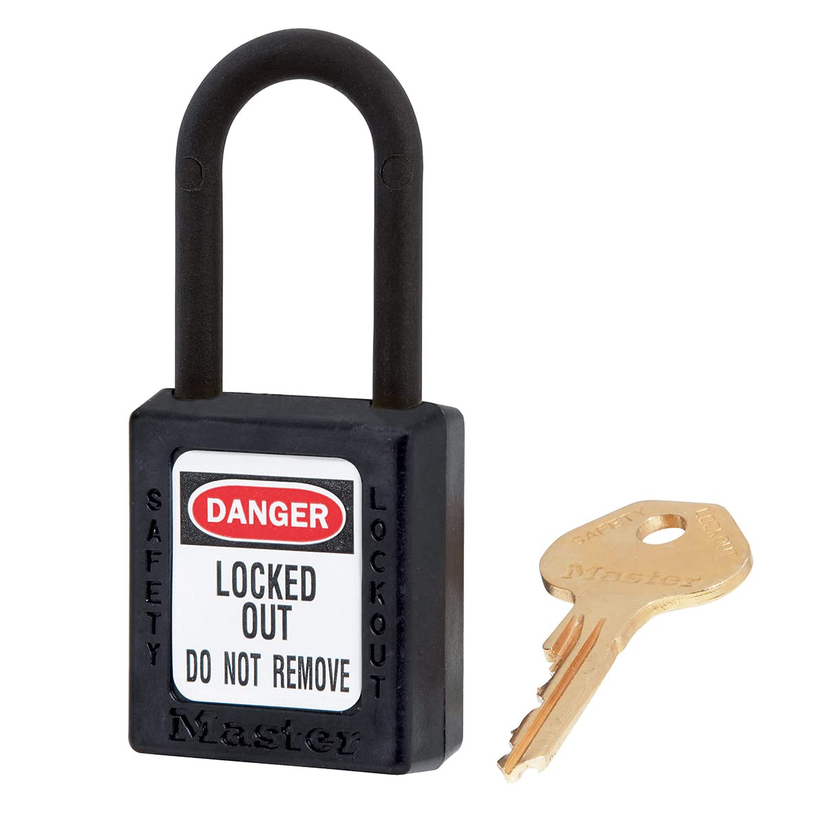 Master Lock Lucchetto Di Sicurezza 406 Nero Per Lockout/Tagout - Corpo 38mm, Grillo In Nylon