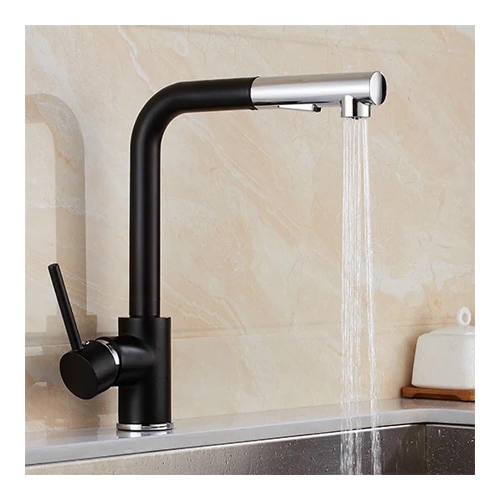 Blyqxs Black Kitchen Faucets Brass Crane Kitchen Water Sink Faucet Filter Vegetables Kitchen Mixer Tap Xt-100(Black)