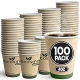 volila Paper Coffee Cups 100 Pack, 4 Oz Recyclable Cups, Disposable Coffee and Tea Paper Cups, Compostable Cups for Hot Chocolate and Cappuccino, Perfect for Office and Cafe