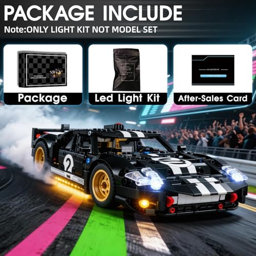 Image of LED Light for Lego Technic 1966 Ford GT40 MKII Race Car 42223 Set, Light Kit Compatible with Lego 42223 Building Blocks Model, Not Included The Model Set