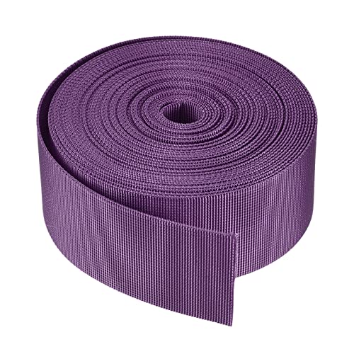 MECCANIXITY Flat Nylon Webbing Strap 2 Inch 10 Yards Light Purple for Backpack, Luggage-rack