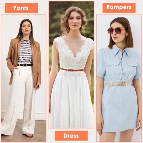 Image of PALAY Waist Belt for Women Dresses, Fashion Ladies Belts for Women, PU Leather Slim Womens Belts for Dress, Blazer, Suit, Black /Brown Alloy Turn Lock Buckle Belt (Fit Waist 70-95cm)
