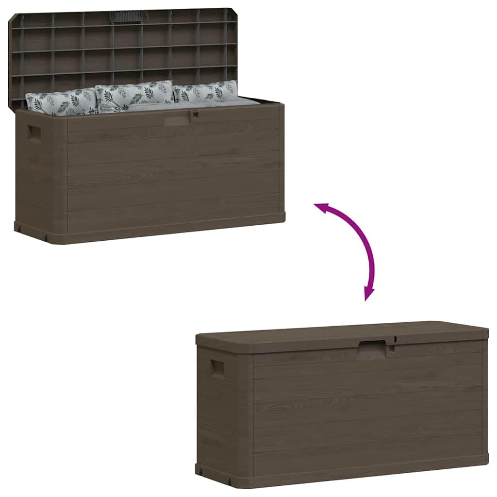 Scatola portaoggetti da giardino 280 litri, in plastica resistente, per cuscini, cuscini, copertine e attrezzi, grande spazio di archiviazione esterno ed interno, design