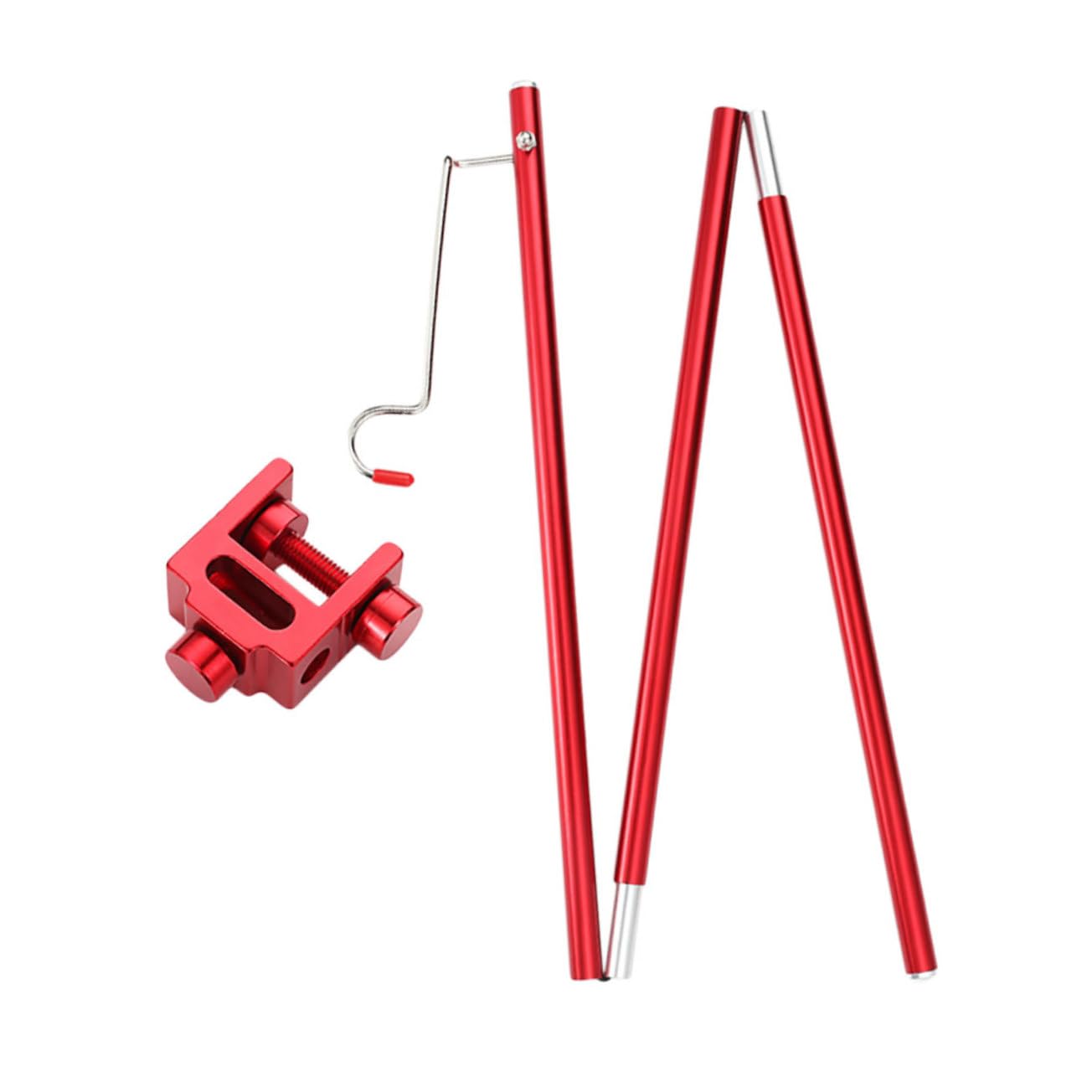 VICASKY Mini Picnic Table Bracket Metal Lamp Pole Lamp Holder Camping Table Lantern Holder