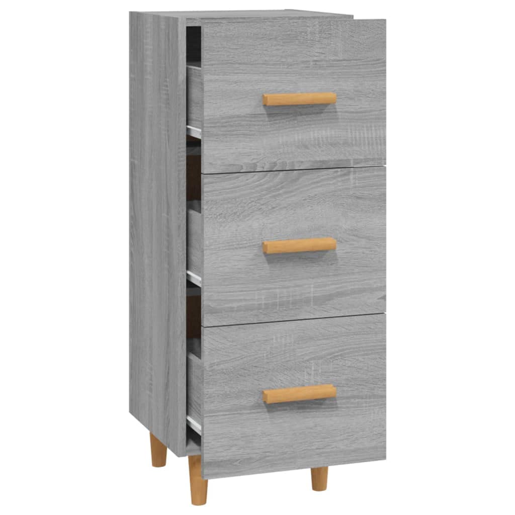 vidaXL Buffet Armoire de Rangement Organisateur de Maison Meuble de Rangement Armoire de Salon Sonoma Gris 34,5x34x90 cm Bois d'Ingénierie
