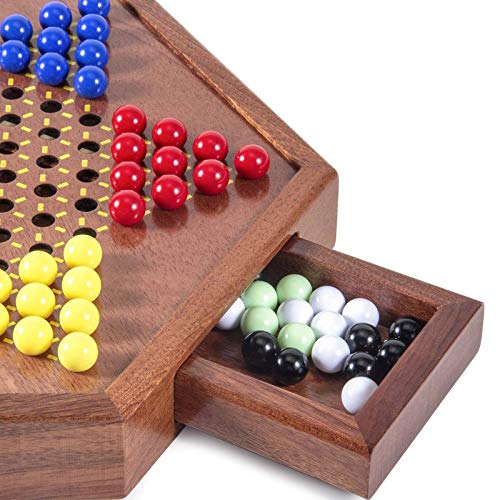 Juego de Damas Chinas de Madera AMEROUS 12.5 pulgadas miniatura 3