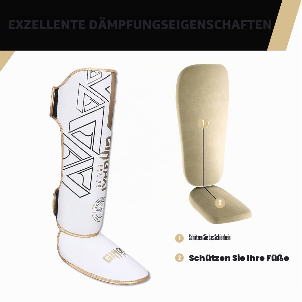 Schienbeinschoner Kickboxen,Kickboxen Schienbeinschützer mit Schockabsorbierendem Liner zum Schutz Ihrer Waden und Füße,Muay Thai Schienbeinschoner für MMA,Boxen,Sparring,Karate