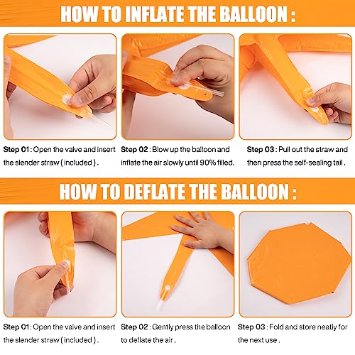 Image of PartyWoo Light Orange Star Foil Balloons 6pcs Different Sizes Pack of 27 22 Inch Explosion Spike Mylar Balloons for Graduation Wedding Anniversary Bachelorette Engagement Birthday Party Decorations