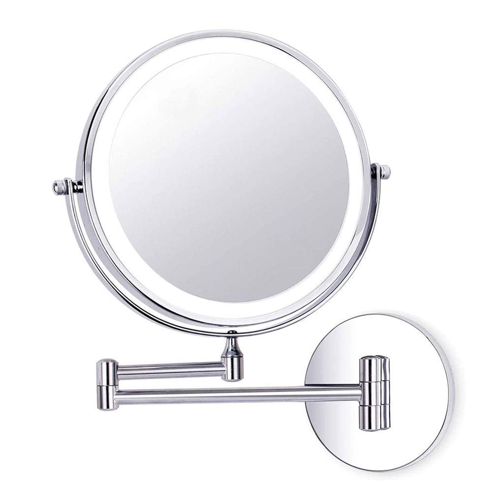 Miroir de maquillage tactile avec lumière réglable et bras pivotant