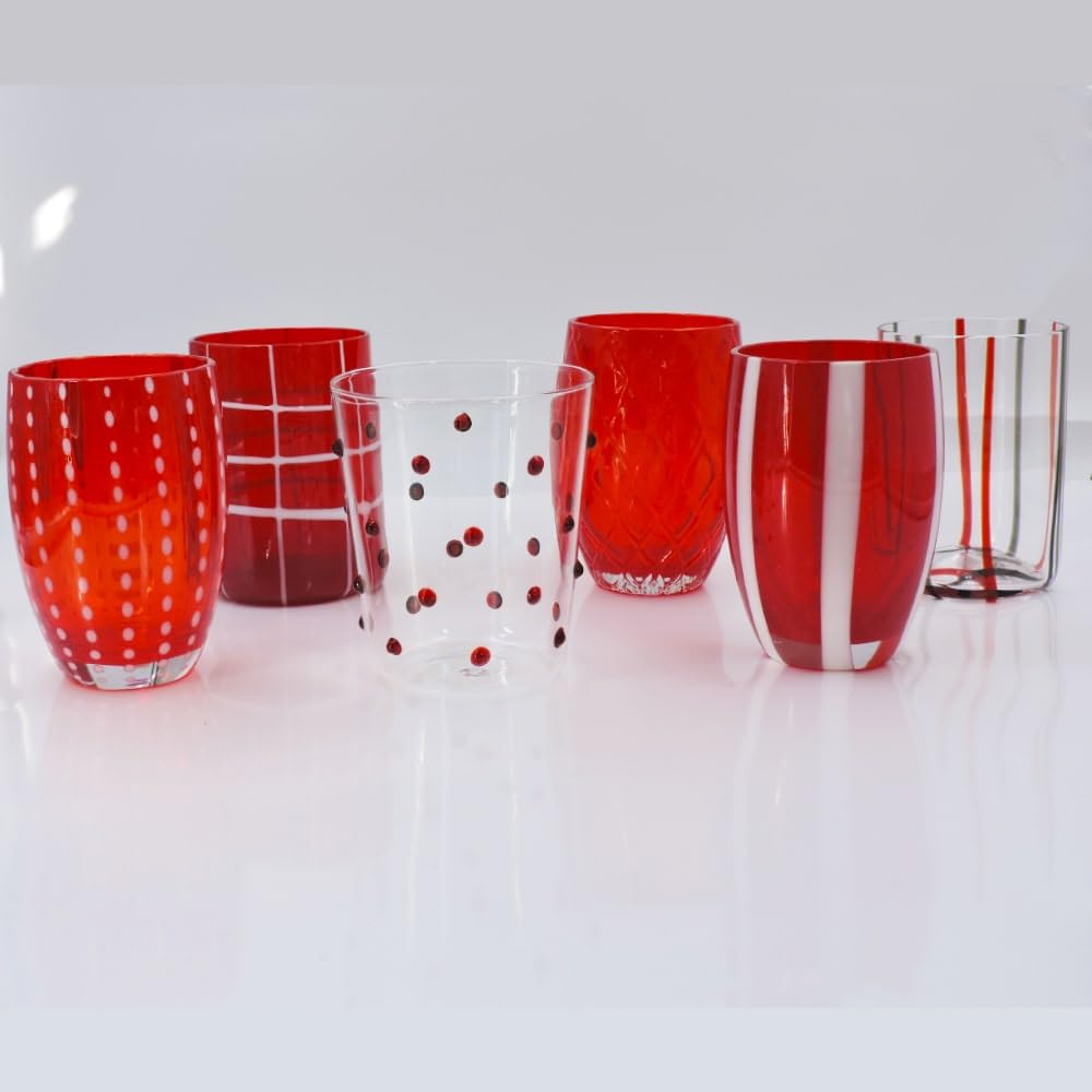Zafferano Set mit 6 roten Schmelztassen