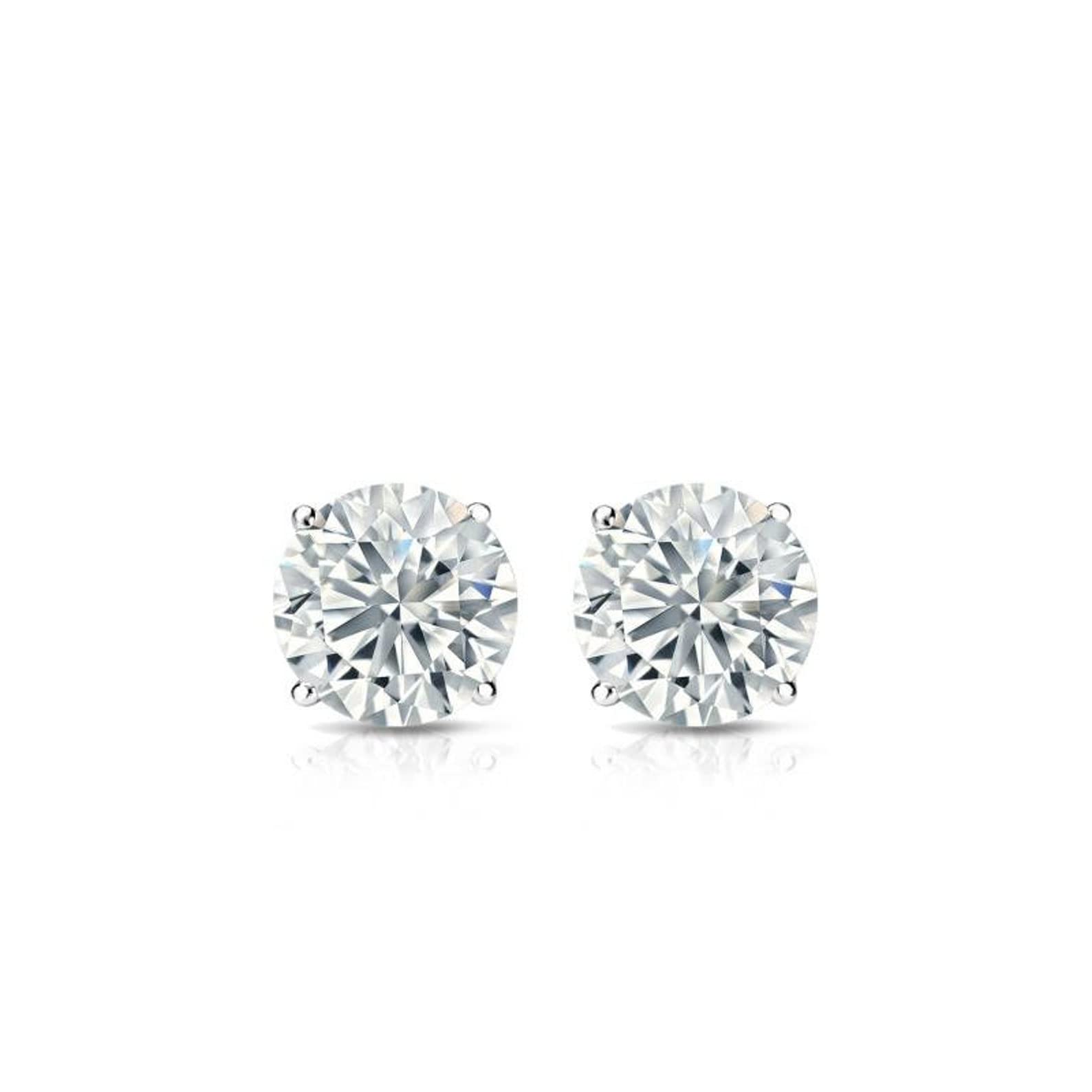 CUSTOMIZE JEWELS 4.00 Ct.tw 4-Prong Martini Round Lab Grown Diamond Stud Earrings In 14k Gold | Lab Created Diamond ,(G-H, VS1-VS2)
