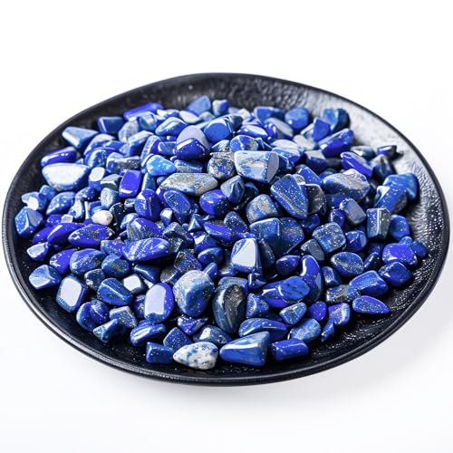 Image of Polished Lapis Lazuli Crystal Chips 200 Pcs - 0.3 inch 10 oz Small Tumbled Stone Chips Crushed Sea Glass Stones Healing Reiki Crystal Home Decoration Indoor Fountain