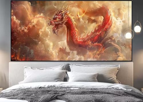 Broderie complet diamant carré 5D dragon XXL 180 x 70 cm E93