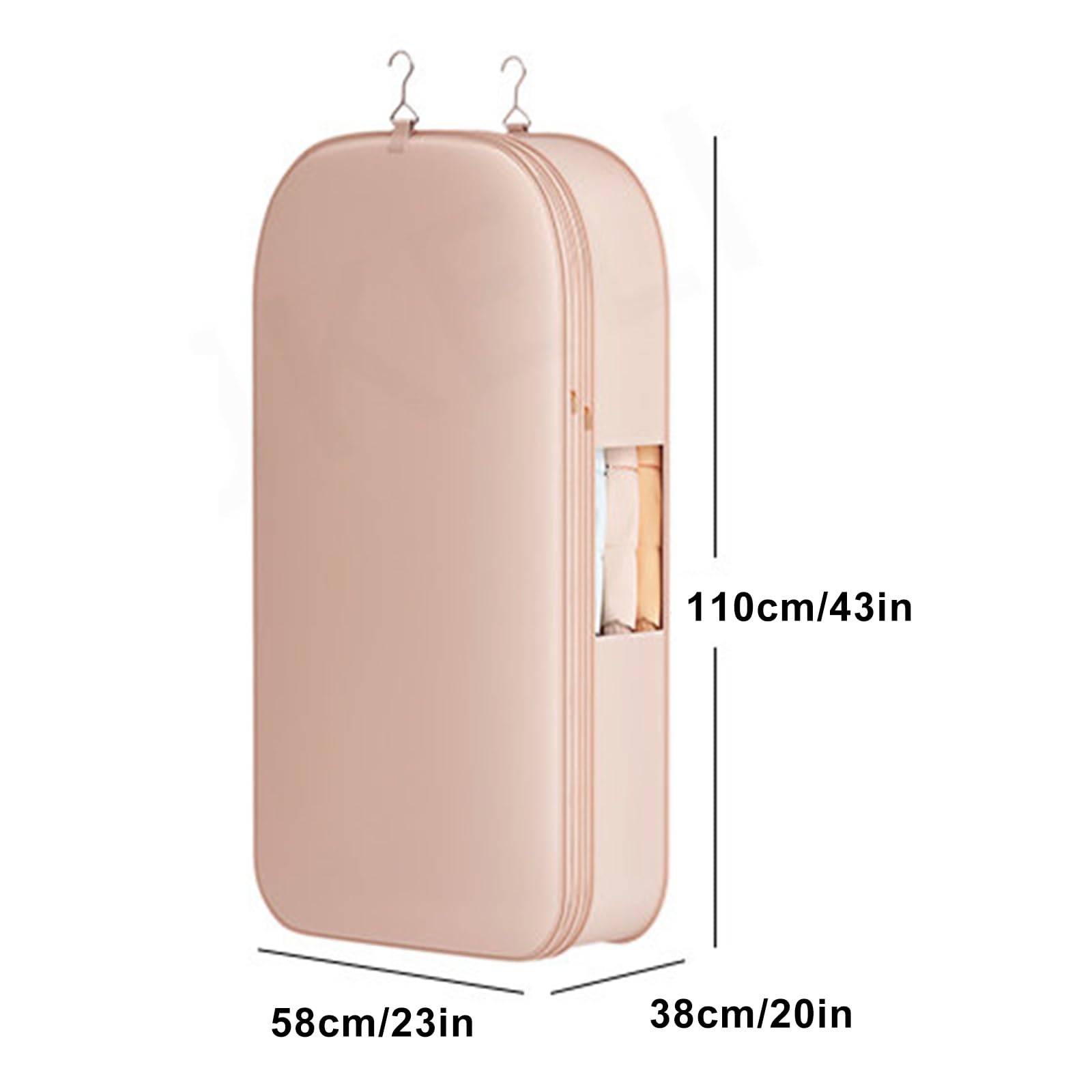 Fundas Ropa Armario Colgar, Bolsas Almacenaje Ropa, Confeccionadas en Tejido de Satén Lavable Aptas para Chaquetas de Plumón y Abrigos(Gray,58 * 38 * 110cm/23 * 20 * 43in)