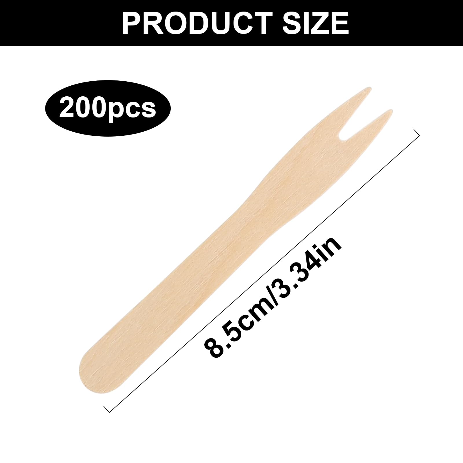 Pack Of 200 Chip Forks, Forks, Wooden Forks, Disposable Chip Forks, Birch Forks, Fruit Wooden Forks, Modern Simplicity Wooden Forks, Wood Colour Chip