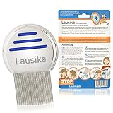 Lausika - peine para piojos de metal con púas muy juntas (0,12 mm). Para niños y adultos con piojos y liendres