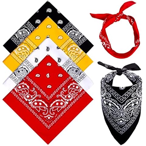 MELLIEX 4 Stück Bandana Kopftuch Damen und Herren Cover