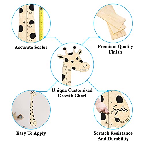 Gadnia Wooden Growth Chart For Kids, Boys & Girls | Cute Giraffe, Custom Height Chart, Measurement Ruler For Wall | Kids Bedroom, Playroom, Child's Room, Nursery Decor Decoration Wall Art #TOP4