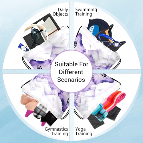 Image of Pine Trees Gymnastics Grip Bags Purple Adjustable Gym Storage Pouch for Gymnasts Dancer Holding