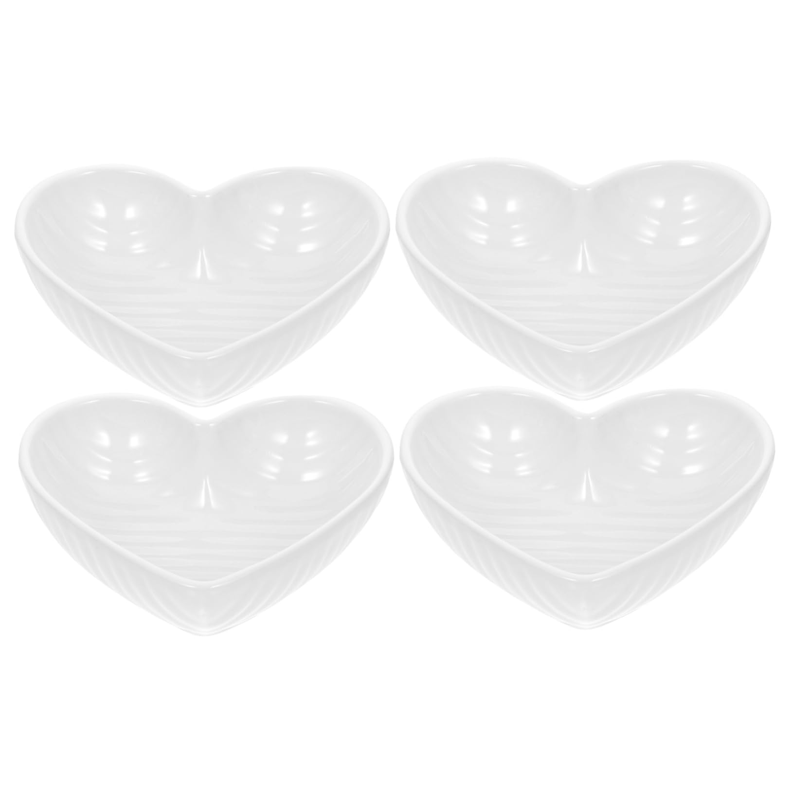 BRIGHTFUFU 4Pcs Ceramic Sauce Dish White Condiment Plates for Mustard and Vinegar for Dipping Elegant Table Decor Food Grade and Easy to Clean